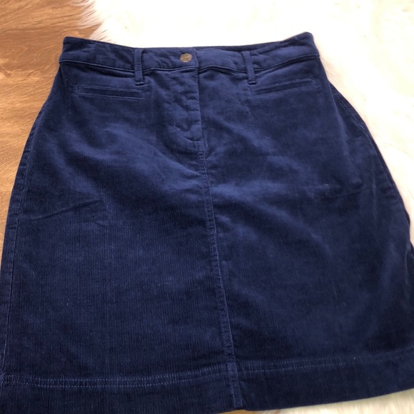 TALBOTS size 2 blue corduroy midi skirt - Picture 2 of 7